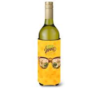Caroline's Treasures Beach Sunglasses Yellow Polkadot Beverage Insulator Hugger 750 ml Multicolor