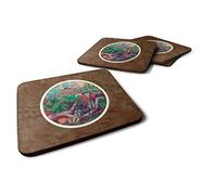 Caroline's Treasures Bird-Toucan Foam Coaster Set of 4 7144FC, Fabric, Multicolor