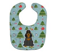 Caroline's Treasures Christmas Baby Bib, Cocker Spaniel Black Tan, Large