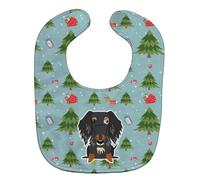 Caroline's Treasures Christmas Baby Bib, Wire Haired Dachshund Dapple, Large