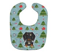 Caroline's Treasures Christmas Baby Bib, Wire Haired Dachshund Dapple, Large