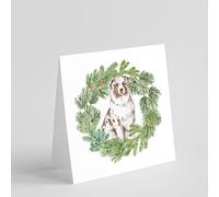 Caroline's Treasures CK8820GC55 Australian Shepherd Red Merle Christmas Wreath Square Greeting Cards and Envelopes Pack of 8 Blank Cards with Envelopes Blank Thank You Note Greeting Cards Stationery 5