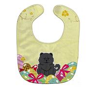 Caroline's Treasures Easter Eggs Baby Bib, Chow Chow Black, Large