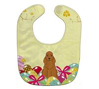 Caroline's Treasures Easter Eggs Baby Bib, Cocker Spaniel Red, Large
