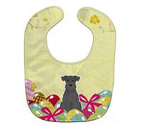 Caroline's Treasures Easter Eggs Baby Bib, Miniature Schanuzer Black, Large