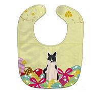 Caroline's Treasures Easter Eggs Baby Bib, Russo-European Laika Spitz, Large