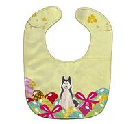 Caroline's Treasures Easter Eggs Baby Bib, West Siberian Laika Spitz, Large