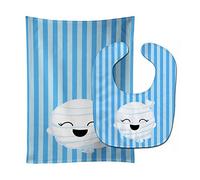 Caroline's Treasures Halloween Ghost Baby Bib & Burp Cloth, Mummy, Large