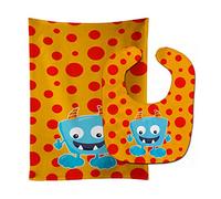 Caroline's Treasures Little Monster Baby Bib & Burp Cloth, Aquadevil, Large