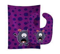 Caroline's Treasures Little Monster Baby Bib & Burp Cloth, Grape Gordo, Large
