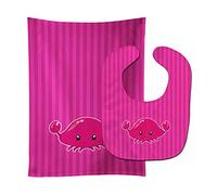 Caroline's Treasures Nautical Pink Crab Baby Bib & Burp Cloth, Multicolor, Large