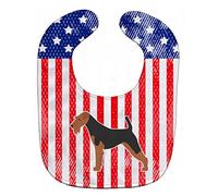 Caroline's Treasures Patriotic USA Baby Bib, Airedale Terrier, Large