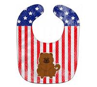 Caroline's Treasures Patriotic USA Baby Bib, Chow Chow Red, Large