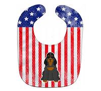 Caroline's Treasures Patriotic USA Baby Bib, Cocker Spaniel Black Tan, Large
