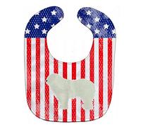 Caroline's Treasures Patriotic USA Baby Bib, Komondor, Large