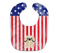 Caroline's Treasures Patriotic USA Baby Bib, Pekingnese Cream, Large