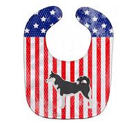 Caroline's Treasures Patriotic USA Baby Bib, Siberian Husky, Large