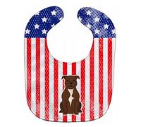Caroline's Treasures Patriotic USA Baby Bib, Staffordshire Bull Terrier Chocolate, Large