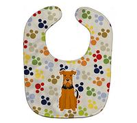 Caroline's Treasures Pawprints Baby Bib, Airedale, Large