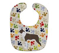 Caroline's Treasures Pawprints Baby Bib, Boston Terrier, Large