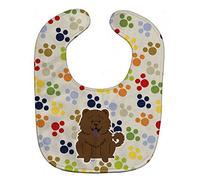 Caroline's Treasures Pawprints Baby Bib, Chow Chow Chocolate, Large