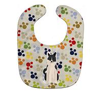 Caroline's Treasures Pawprints Baby Bib, Russo-European Laika Spitz, Large