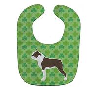Caroline's Treasures Shamrocks Baby Bib, Boston Terrier, Large