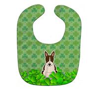 Caroline's Treasures Shamrocks Baby Bib, Bull Terrier Dark Brindle, Large