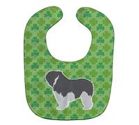 Caroline's Treasures Shamrocks Baby Bib, Polish Lowland Sheepdog Dog, Large