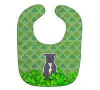 Caroline's Treasures Shamrocks Baby Bib, Staffordshire Bull Terrier Blue, Large