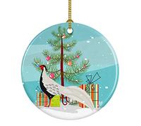 Caroline's Treasures Silver Pheasant Christmas Ceramic Ornament