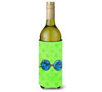 Caroline's Treasures Sunglasses Green Polkadot Beverage Insulator Hugger 750 ml Multicolor