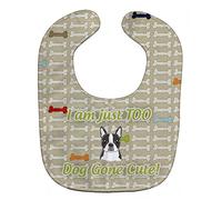 Caroline's Treasures Too Cute Baby Bib, Boston Terrier, Large