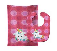 Caroline's Treasures Unicorn Baby Bib & Burp Cloth, Polkadots, Large