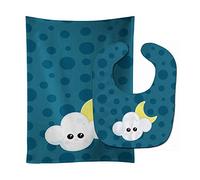 Caroline's Treasures Weather Baby Bib & Burp Cloth, Cloudy Moon Face, Large