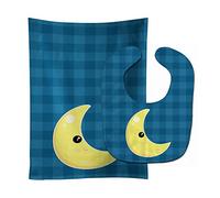 Caroline's Treasures Weather Baby Bib & Burp Cloth, Moon Face, Large