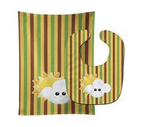 Caroline's Treasures Weather Baby Bib & Burp Cloth, Partly Cloudy Face, Large