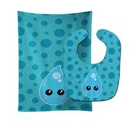 Caroline's Treasures Weather Baby Bib & Burp Cloth, Rain Drop Face, Large