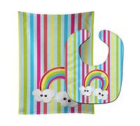 Caroline's Treasures Weather Baby Bib & Burp Cloth, Rainbow Face, Large
