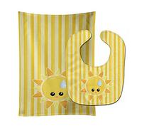 Caroline's Treasures Weather Baby Bib & Burp Cloth, Sun Sprinkle Face, Large