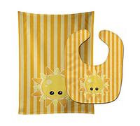 Caroline's Treasures Weather Baby Bib & Burp Cloth, Sunshine Face, Large