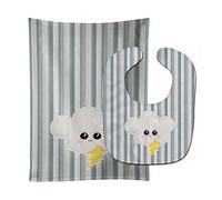 Caroline's Treasures Weather Baby Bib & Burp Cloth, Thuderstorm Face, Large