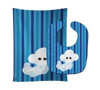 Caroline's Treasures Weather Baby Bib & Burp Cloth, Windy Face, Large