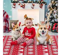 CAROMIO Christmas Living Room Area Rug Machine Washable Non Slip Indoor Christmas Decorative Rug for Bedroom Dining Nursery, Red 120 * 170 cm