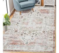 CAROMIO Large Vintage Area Rug, Washable Rug 200 x 290 cm Area Rugs for Living Room Non-Slip Backing Non-Shedding Ideal for High Traffic Areas Vintage Large Rug for Bedroom Dining Room Taupe
