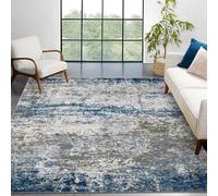 CAROMIO Modern Abstract Rug 160 x 230cm, Machine Washable Area Rug for Bedroom, Low Pile Foldable Carpet, Non-Slip Indoor Floor Mat for Living room Office Area Decor, Blue