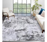 CAROMIO Modern Abstract Rugs 160x230cm, Large Washable Area Rug for Living Room, Non Slip Modern Carpet for Bedroom, Short Pile Foldable Carpet, Grey White