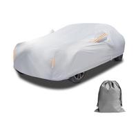 Caromop 10-Layer Waterproof Car Cover All Weather Protection (Snow, Rain, Sun) with Secure Fit Straps and Easy On/Off Zipper-Size A1 (See Size-Chart)
