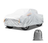 Caromop 10-Layer Waterproof Car Cover All Weather Protection (Snow, Rain, Sun) with Secure Fit Straps and Easy On/Off Zipper-Size T4 (See Size-Chart)