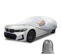 Caromop 10-Layer Waterproof Car Cover All Weather Protection (Snow, Rain, Sun) with Secure Fit Straps and Easy On/Off Zipper-Size C1 (See Size-Chart)
